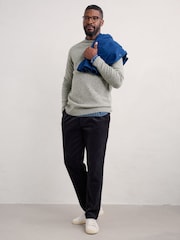 Seasalt Cornwall Grey Mens Fitcher Knitted Jumper - Image 3 of 5