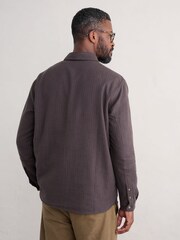 Seasalt Cornwall Brown Mens Oliver Half Placket Shirt - Image 2 of 5