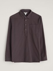 Seasalt Cornwall Brown Mens Oliver Half Placket Shirt - Image 4 of 5
