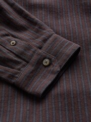 Seasalt Cornwall Brown Mens Oliver Half Placket Shirt - Image 5 of 5