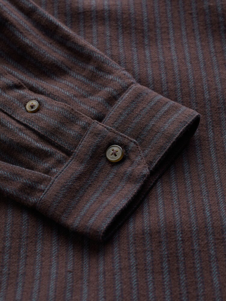 Seasalt Cornwall Brown Mens Oliver Half Placket Shirt - Image 5 of 5
