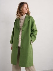 Seasalt Cornwall Green Pensilva Wool Blend Coat - Image 1 of 5