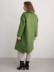 Seasalt Cornwall Green Pensilva Wool Blend Coat - Image 2 of 5
