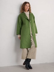 Seasalt Cornwall Green Pensilva Wool Blend Coat - Image 3 of 5