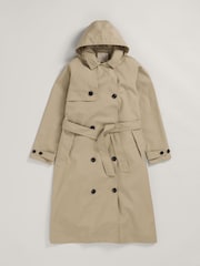 Seasalt Cornwall Natural Penweathers Waterproof Trench 100% Cotton Coat - Image 4 of 5
