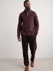 Seasalt Cornwall Purple Mens Reefpoint Quarter Zip Jumper - Image 1 of 5