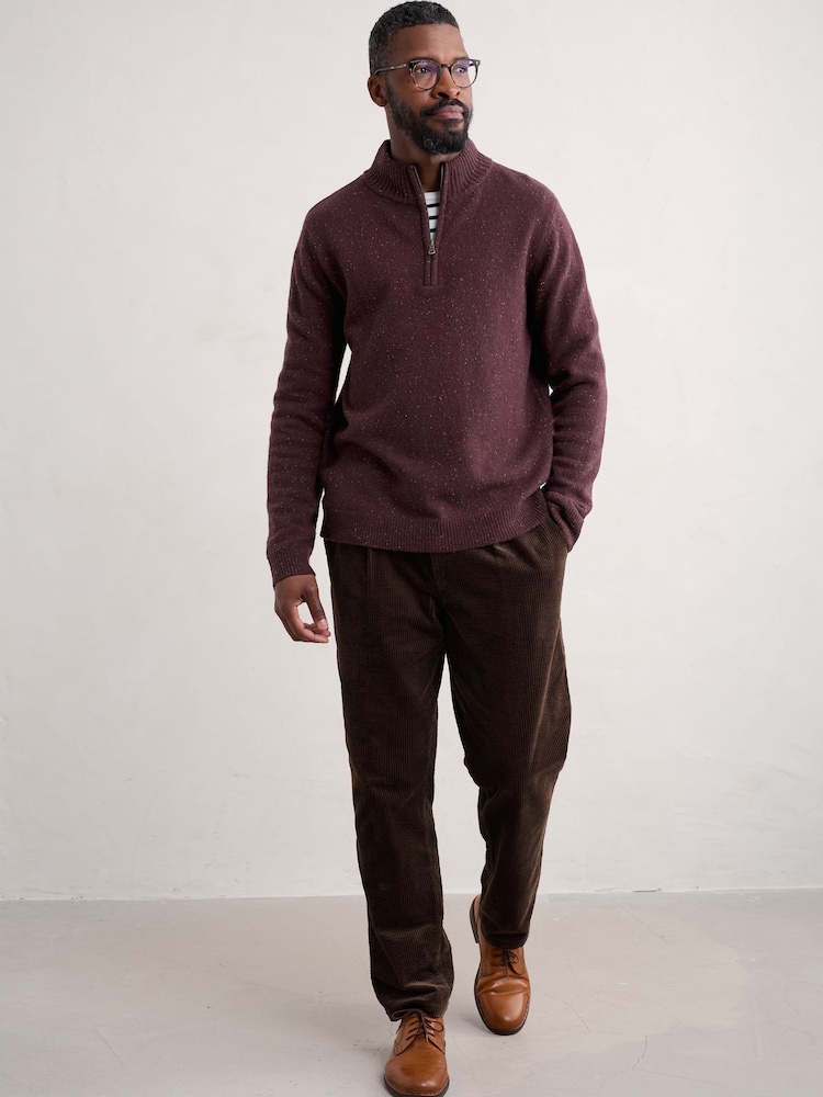 Seasalt Cornwall Purple Mens Reefpoint Quarter Zip Jumper - Image 1 of 5 Seasalt Cornwall Purple Mens Reefpoint Quarter Zip Jumper - Image 1 of 5