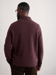 Seasalt Cornwall Purple Mens Reefpoint Quarter Zip Jumper - Image 2 of 5