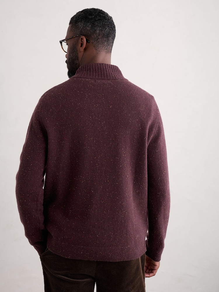 Seasalt Cornwall Purple Mens Reefpoint Quarter Zip Jumper - Image 2 of 5 Seasalt Cornwall Purple Mens Reefpoint Quarter Zip Jumper - Image 2 of 5