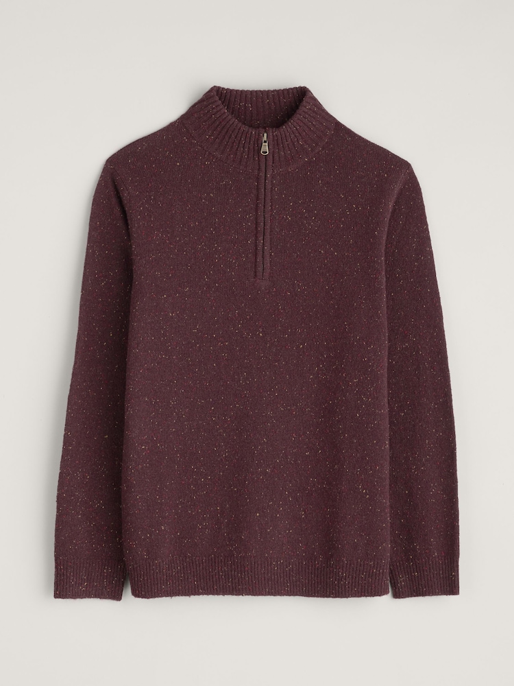 Seasalt Cornwall Purple Mens Reefpoint Quarter Zip Jumper - Image 5 of 5 Seasalt Cornwall Purple Mens Reefpoint Quarter Zip Jumper - Image 5 of 5