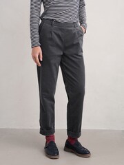 Seasalt Cornwall Grey Crackington Tapered Trousers - Image 1 of 5