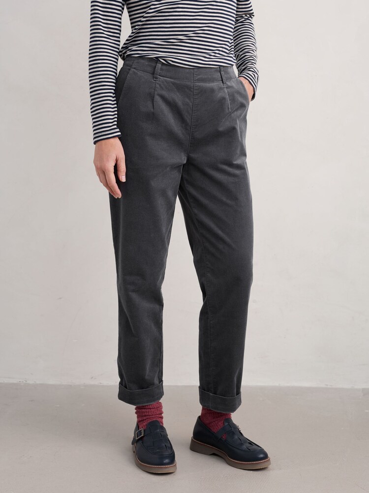 Seasalt Cornwall Grey Crackington Tapered Trousers - Image 1 of 5