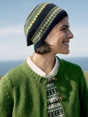 Seasalt Cornwall Green Bramble Jelly Fair Isle Beret Hat - Image 1 of 5