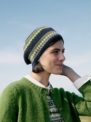 Seasalt Cornwall Green Bramble Jelly Fair Isle Beret Hat - Image 2 of 5