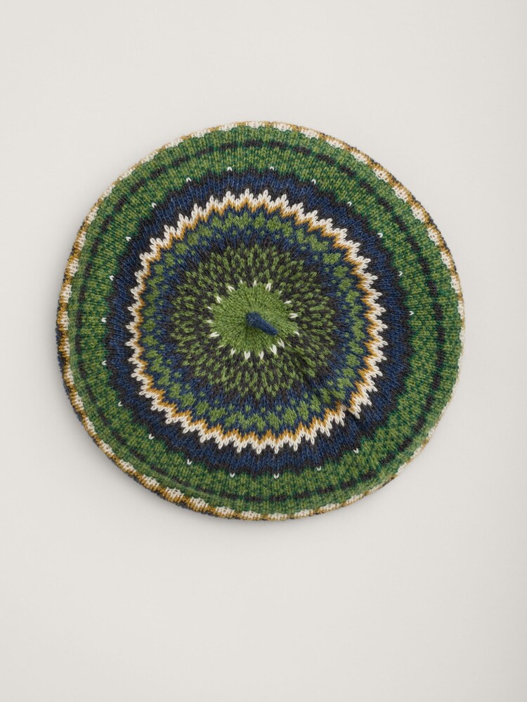 Seasalt Cornwall Green Bramble Jelly Fair Isle Beret Hat - Image 5 of 5
