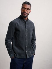 Seasalt Cornwall Blue Mens Cannis Cord Shirt - Image 1 of 5