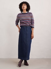 Seasalt Cornwall Purple Percella Cove Fair Isle Jumper - Image 1 of 5