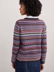 Seasalt Cornwall Purple Percella Cove Fair Isle Jumper - Image 2 of 5