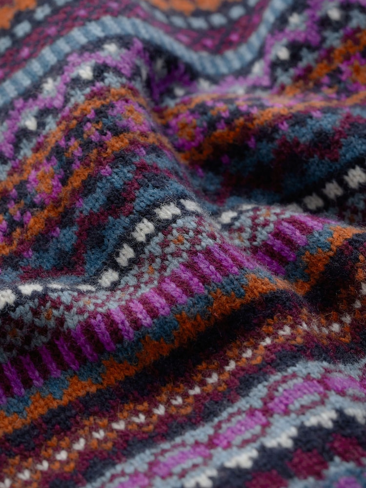 Seasalt Cornwall Purple Percella Cove Fair Isle Jumper - Image 5 of 5 Seasalt Cornwall Purple Percella Cove Fair Isle Jumper - Image 5 of 5