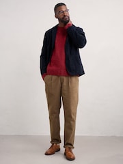 Seasalt Cornwall Red Mens Bizen Jumper - Image 3 of 5