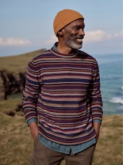 Seasalt Cornwall Red Mens Lambswool Blend Notebook Jumper - Image 1 of 8