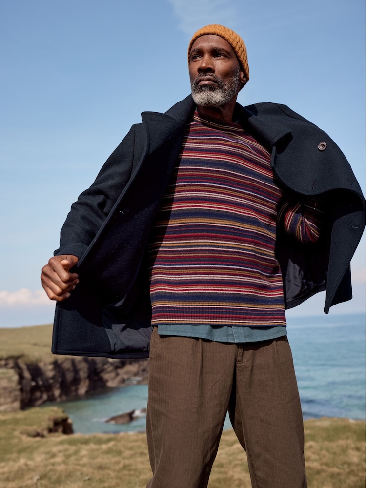 Seasalt Cornwall Red Mens Lambswool Blend Notebook Jumper - Image 2 of 8