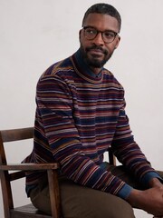 Seasalt Cornwall Red Mens Lambswool Blend Notebook Jumper - Image 5 of 8