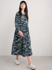 Seasalt Cornwall Blue 100% Organic Cotton Linden Dress - Image 1 of 5