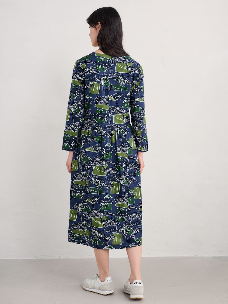 Seasalt Cornwall Blue 100% Organic Cotton Linden Dress - Image 2 of 5