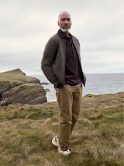 rjava - Seasalt pletena moška jopica Seasalt Cornwall Thresher - Slika 2 iz 9