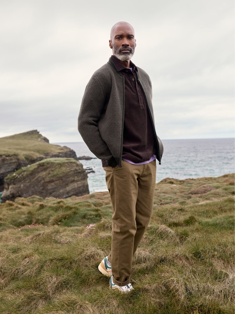 Seasalt Cornwall Brown Mens Thresher Knitted Cardigan - Image 2 of 9 Seasalt Cornwall Brown Mens Thresher Knitted Cardigan - Image 2 of 9