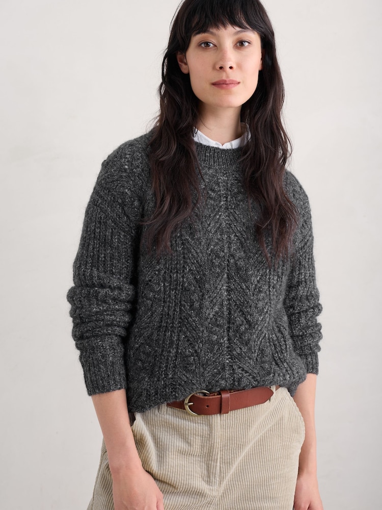 Seasalt Cornwall Grey Sand Thistle Jumper - Image 1 of 5 Seasalt Cornwall Grey Sand Thistle Jumper - Image 1 of 5