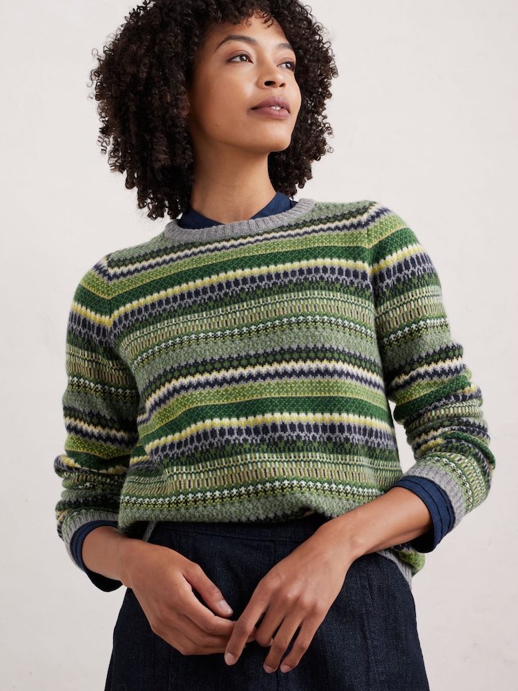 Зеленый - джемпер Seasalt Cornwall Percella Cove Fair Isle - Image 1 of 5