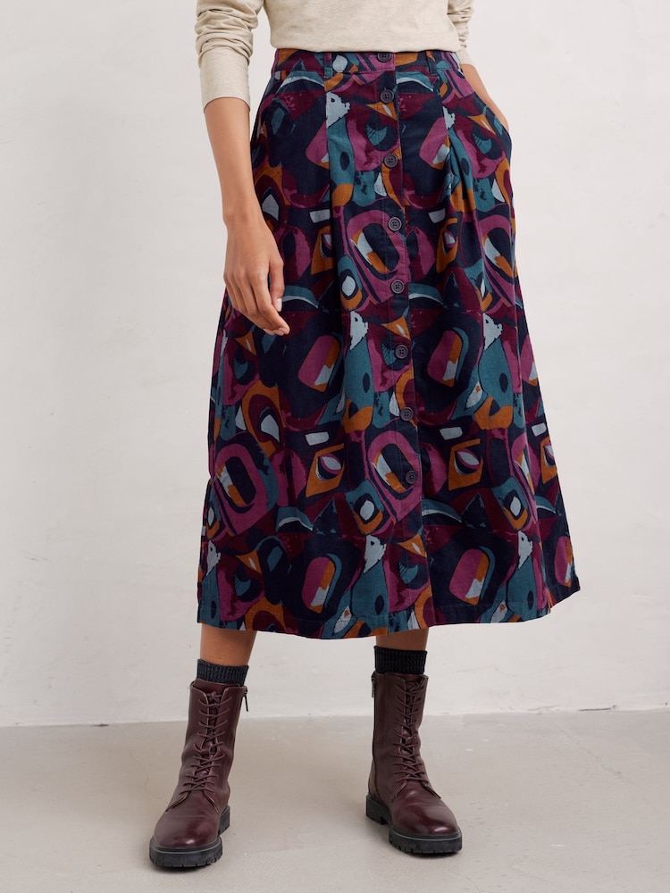 Seasalt Cornwall Blue 100% Organic Cotton Canvas Work Cord Skirt - Image 1 of 7 Seasalt Cornwall Blue 100% Organic Cotton Canvas Work Cord Skirt - Image 1 of 7