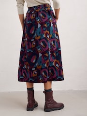 Seasalt Cornwall Blue 100% Organic Cotton Canvas Work Cord Skirt - Image 4 of 7