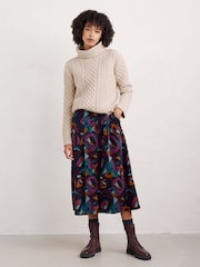 Seasalt Cornwall Blue 100% Organic Cotton Canvas Work Cord Skirt - Image 5 of 7