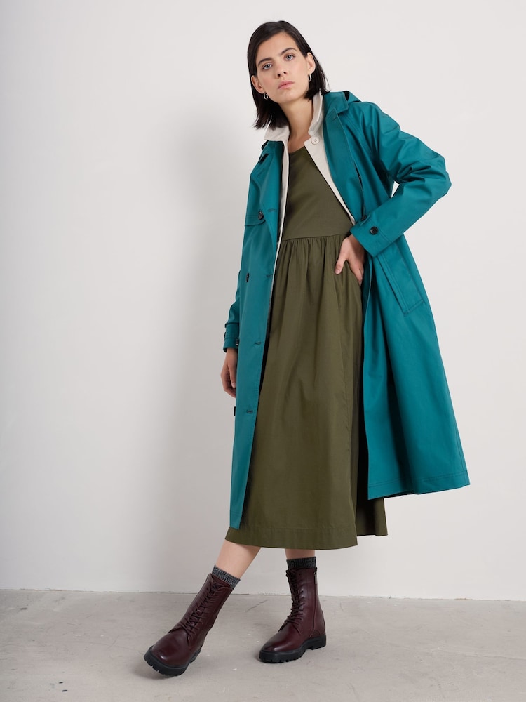 Seasalt Cornwall Blue Tall Penweathers Waterproof Trench 100% Organic Cotton Coat - Image 1 of 5 Seasalt Cornwall Blue Tall Penweathers Waterproof Trench 100% Organic Cotton Coat - Image 1 of 5