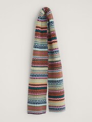 Seasalt Cornwall Black Multi Bright Line Fairisle Pattern Scarf - Image 3 of 4