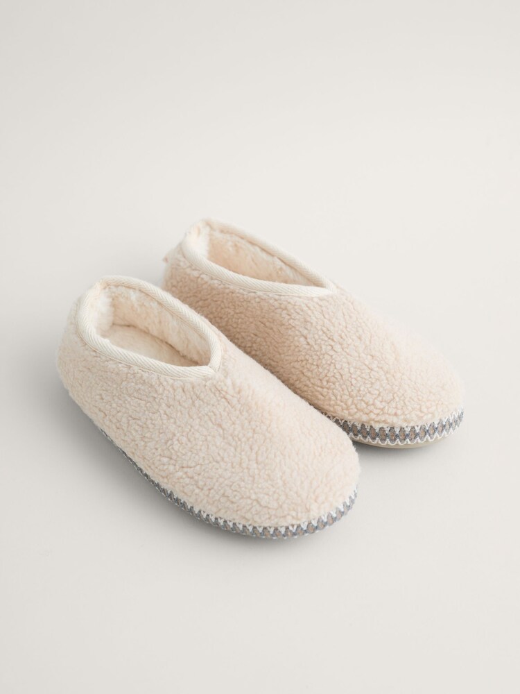 Seasalt Cornwall Natural Starry Eyed Fleece Slippers - Image 1 of 5