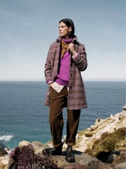 Seasalt Cornwall Brown Wood Cabin Wool Blend Twill Coat - Image 3 of 6