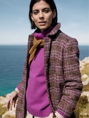 Seasalt Cornwall Brown Wood Cabin Wool Blend Twill Coat - Image 4 of 6