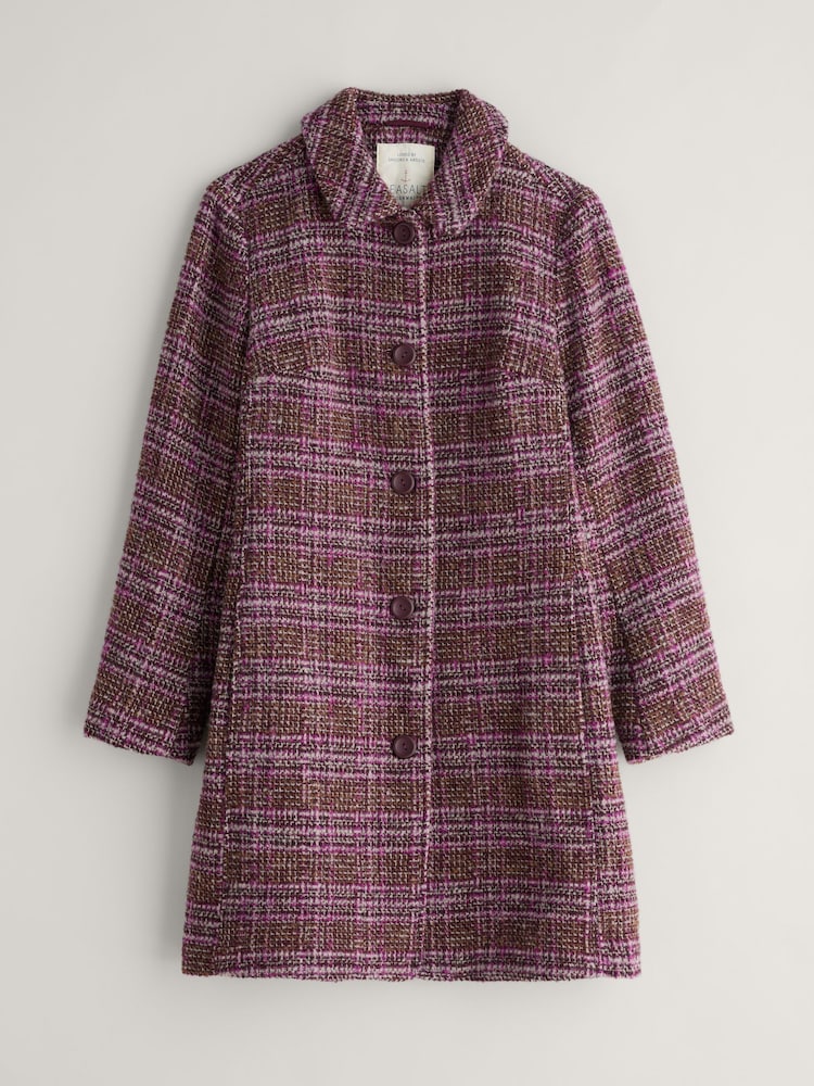 Seasalt Cornwall Brown Wood Cabin Wool Blend Twill Coat - Image 5 of 6