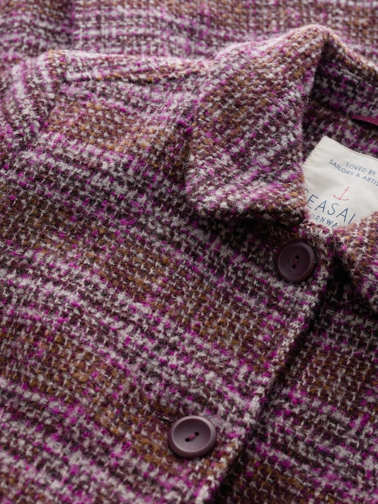 Seasalt Cornwall Brown Wood Cabin Wool Blend Twill Coat - Image 6 of 6