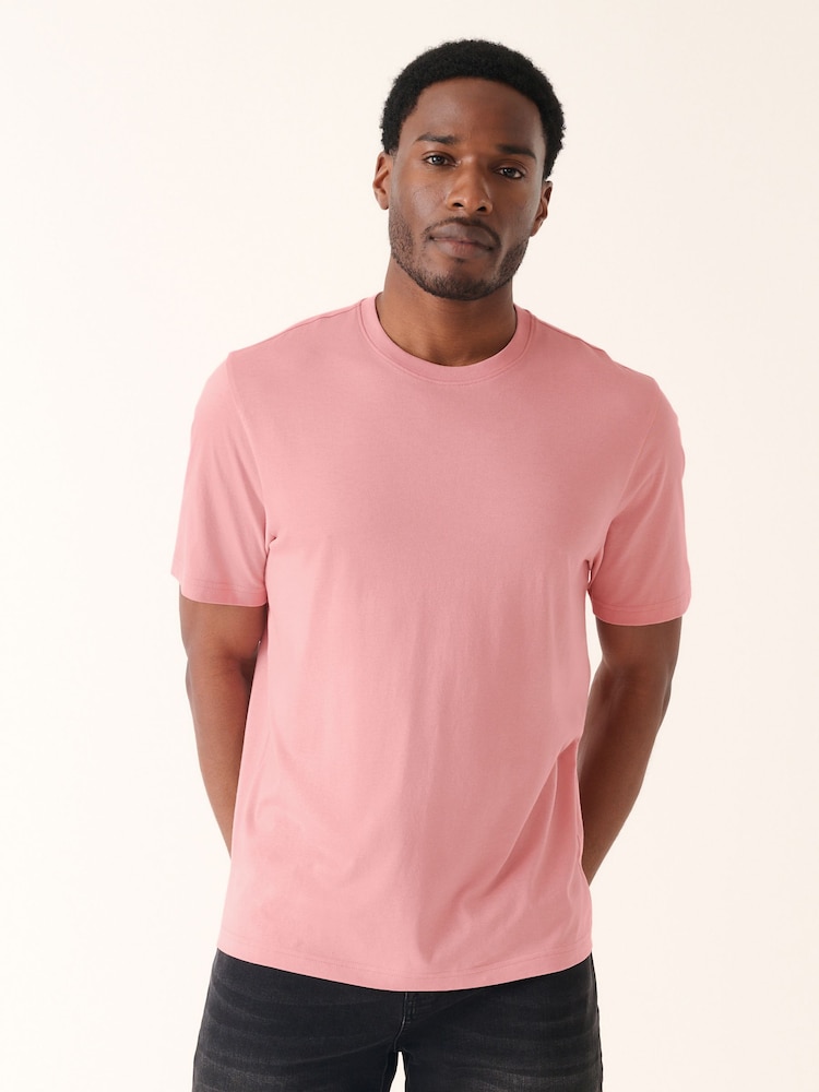 Pink Light Regular Fit Essential Crew Neck Cotton T-Shirt - Image 1 of 6