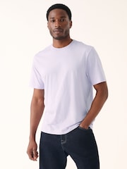 Purple Light Regular Fit Essential Crew Neck Cotton T-Shirt - Image 1 of 7