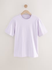 Purple Light Regular Fit Essential Crew Neck Cotton T-Shirt - Image 5 of 7