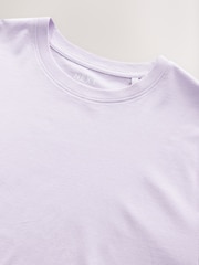 Purple Light Regular Fit Essential Crew Neck Cotton T-Shirt - Image 7 of 7