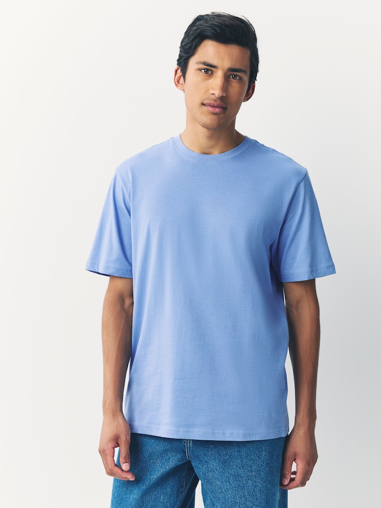 Azul claro - Corte estándar - Camiseta básica de algodón con cuello redondo - Imagen 1 de 7 Azul claro - Corte estándar - Camiseta básica de algodón con cuello redondo - Imagen 1 de 7