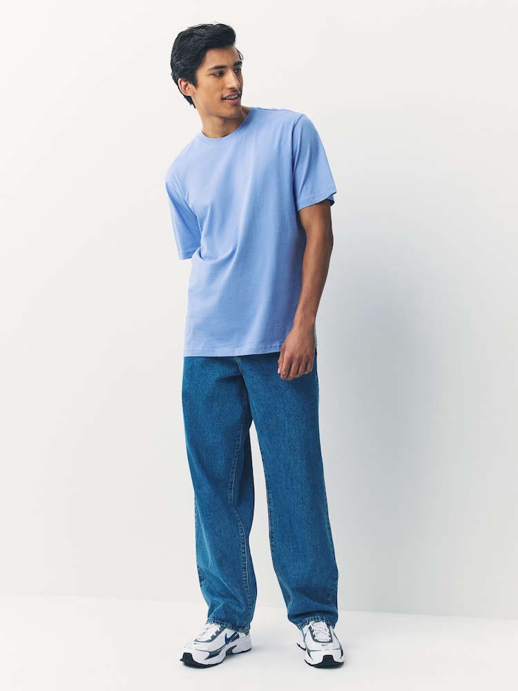 Azul claro - Corte estándar - Camiseta básica de algodón con cuello redondo - Imagen 2 de 7 Azul claro - Corte estándar - Camiseta básica de algodón con cuello redondo - Imagen 2 de 7