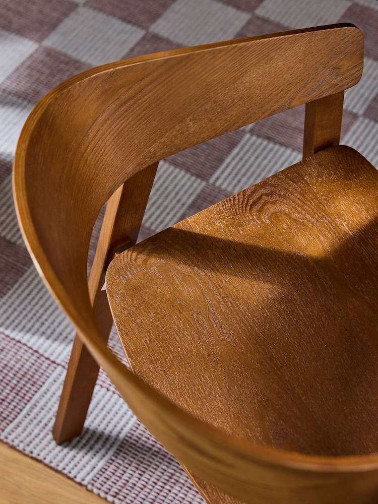 MADE.COM Set of 2 Dark Stained Wood Aster Dining Chairs - Image 2 of 6